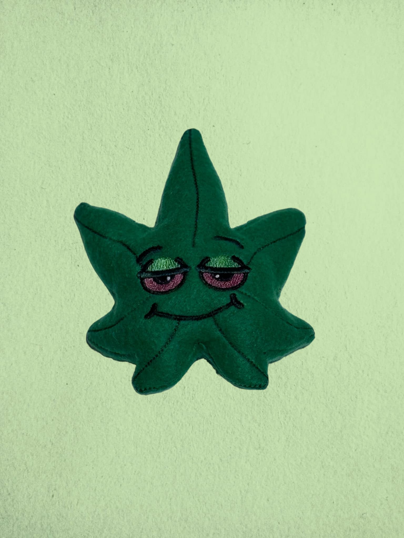 Kawaii Pot Leaf Stuffie ITH machine embroidery design