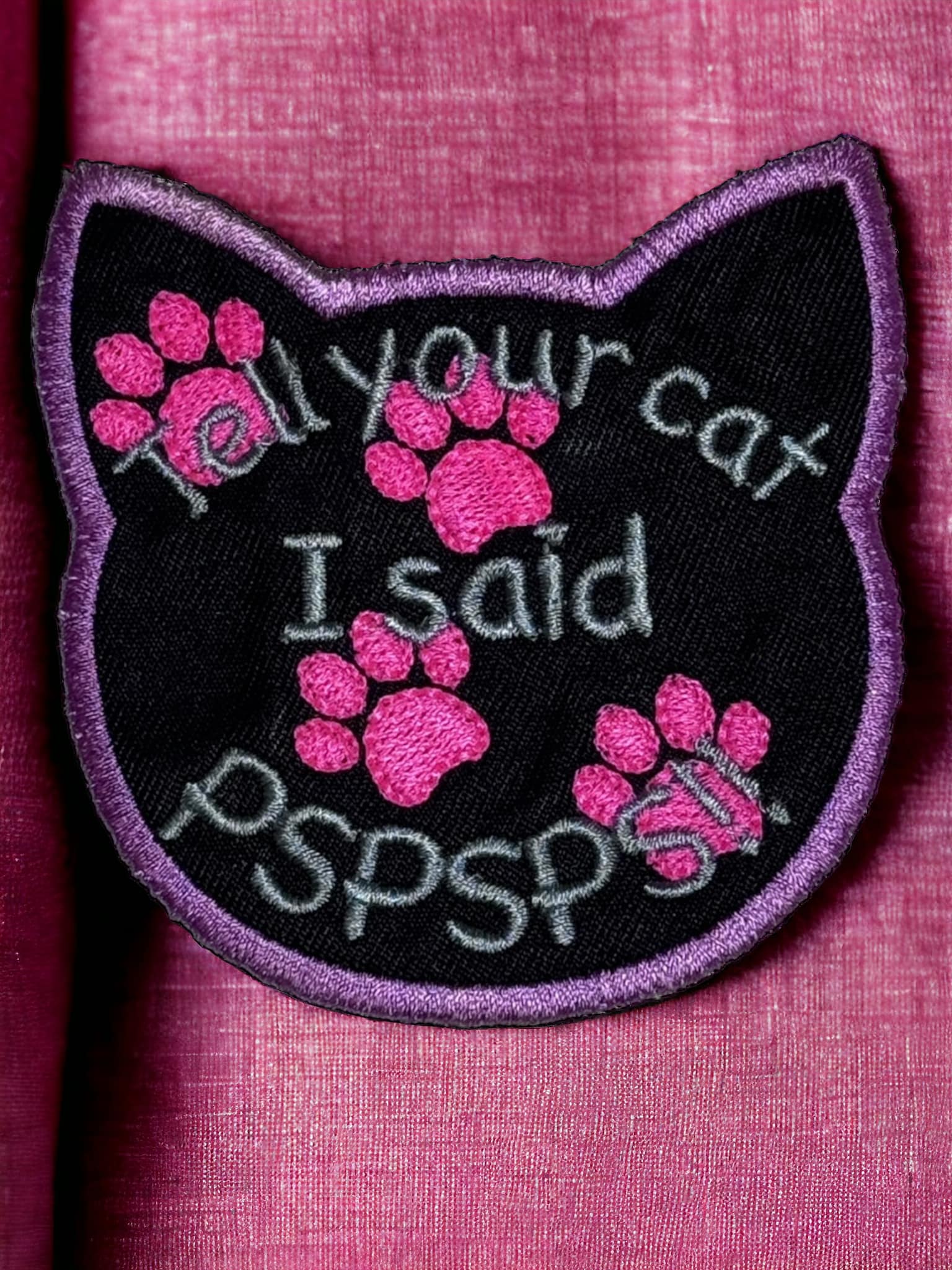 Tell Your Cat PSPSPSP patch ITH machine embroidery design