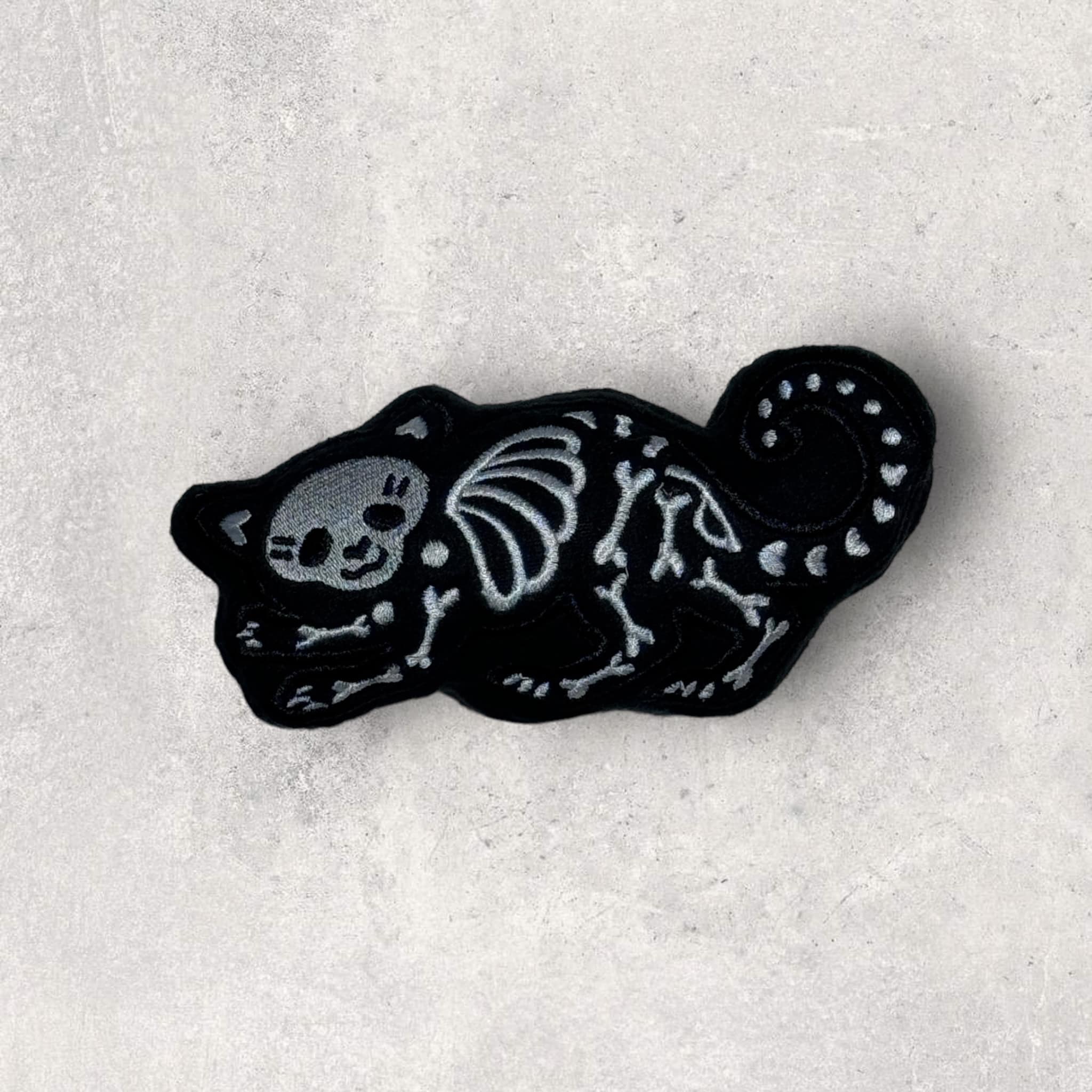 Skelecat Skeleton Cat Stuffie ITH machine embroidery design