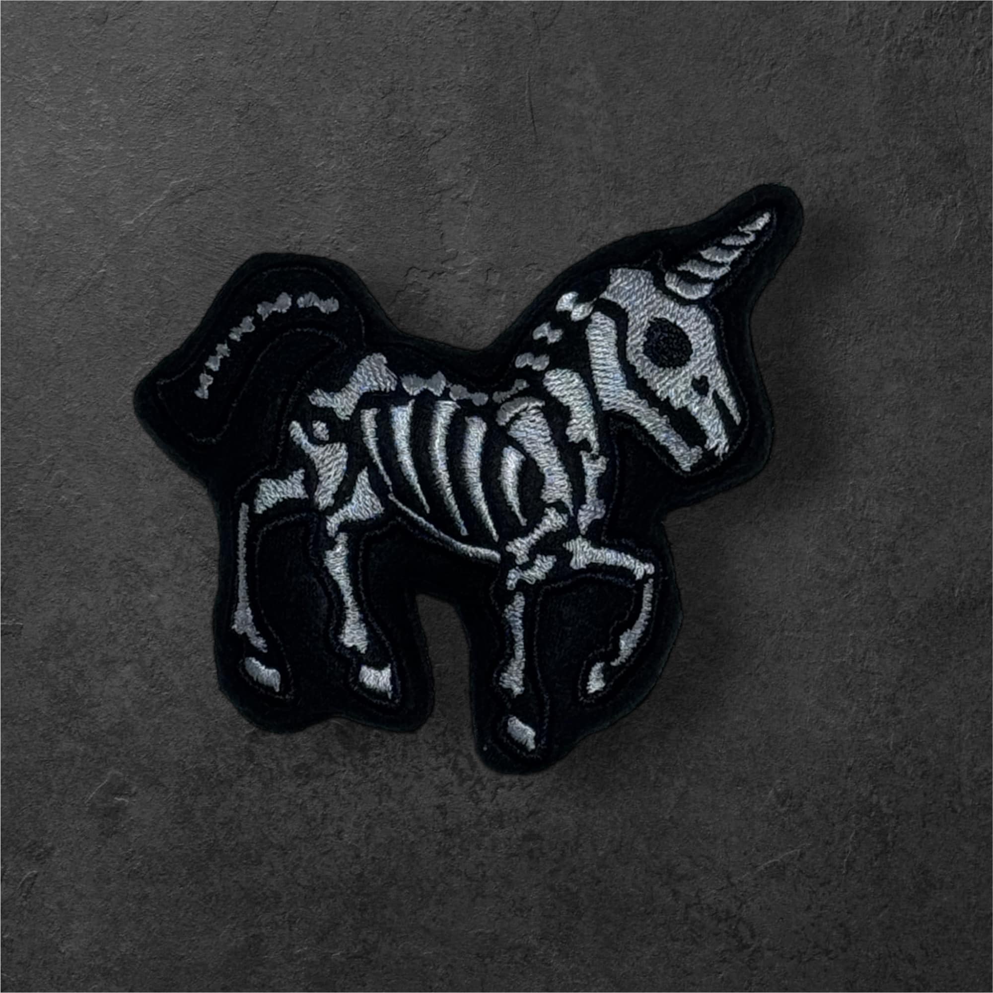 Skelecorn Skeleton Unicorn Stuffie ITH machine embroidery design