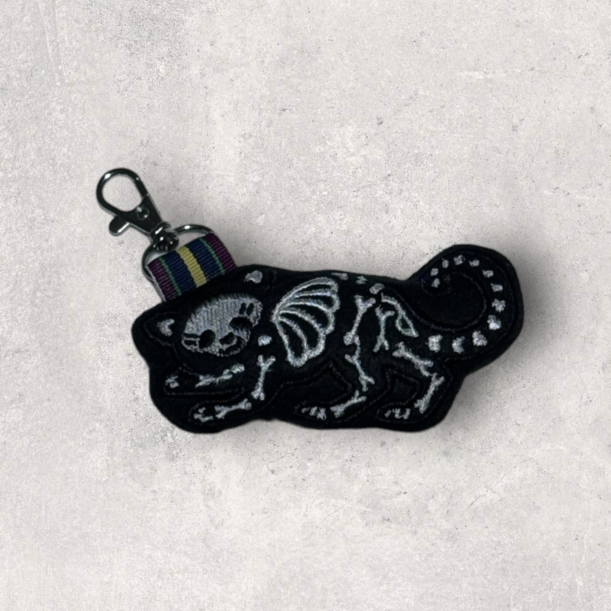 Skelecat Skeleton Cat Stuffie ITH machine embroidery design