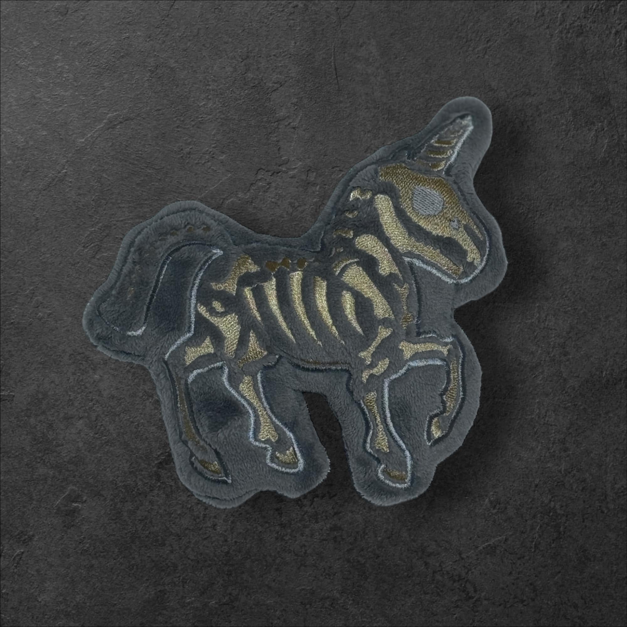 Skelecorn Skeleton Unicorn Stuffie ITH machine embroidery design