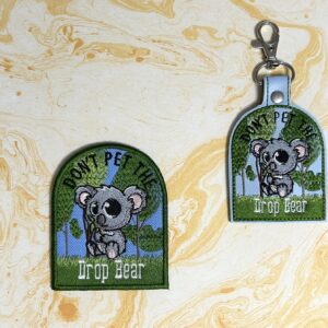 Dont Pet the Drop Bear ITH machine embroidery design