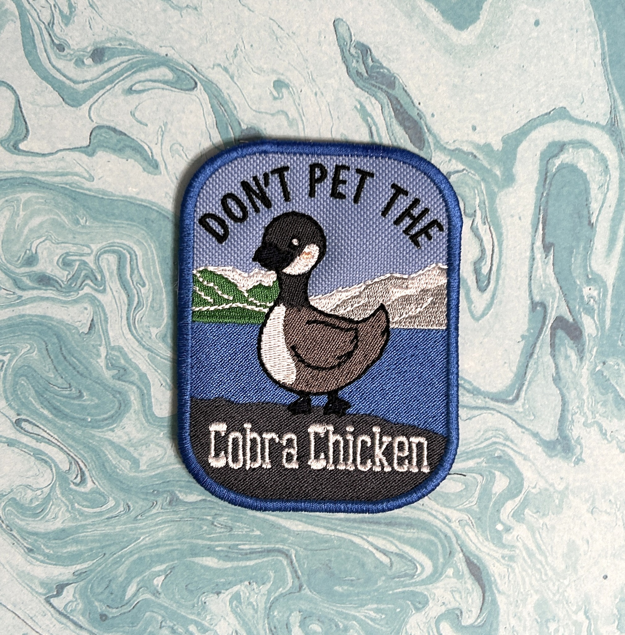 Dont Pet the Cobra Chicken patch ITH machine embroidery design