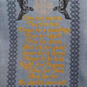 Counting Celtic Crows machine embroidery design
