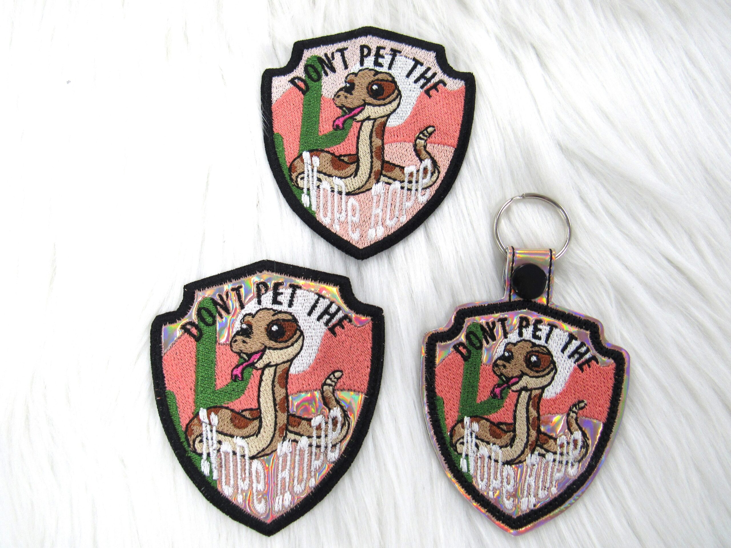 Don't Pet the Nope Rope patch ITH machine embroidery design