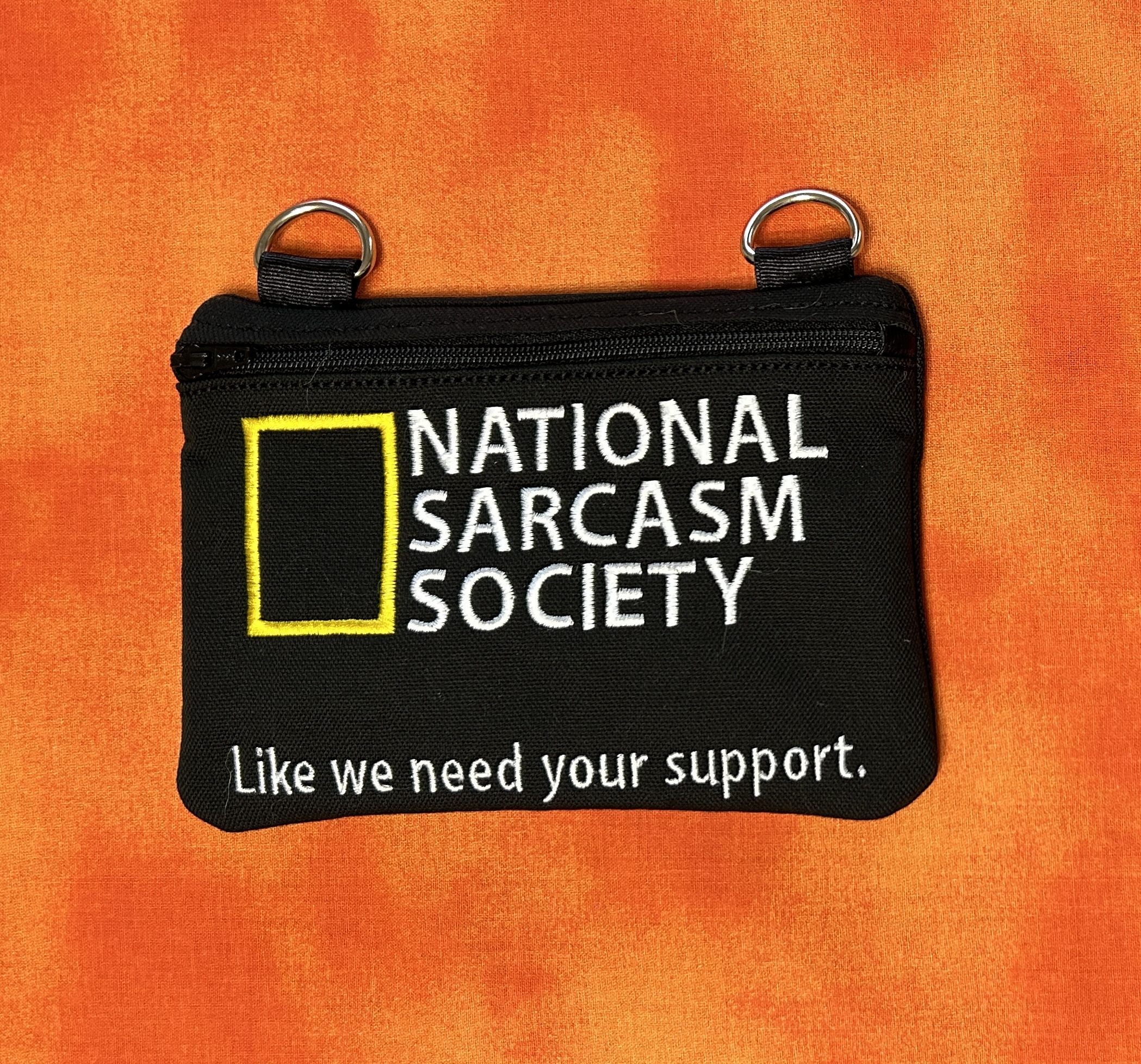 National Sarcasm Society Zip Bag ITH machine embroidery design