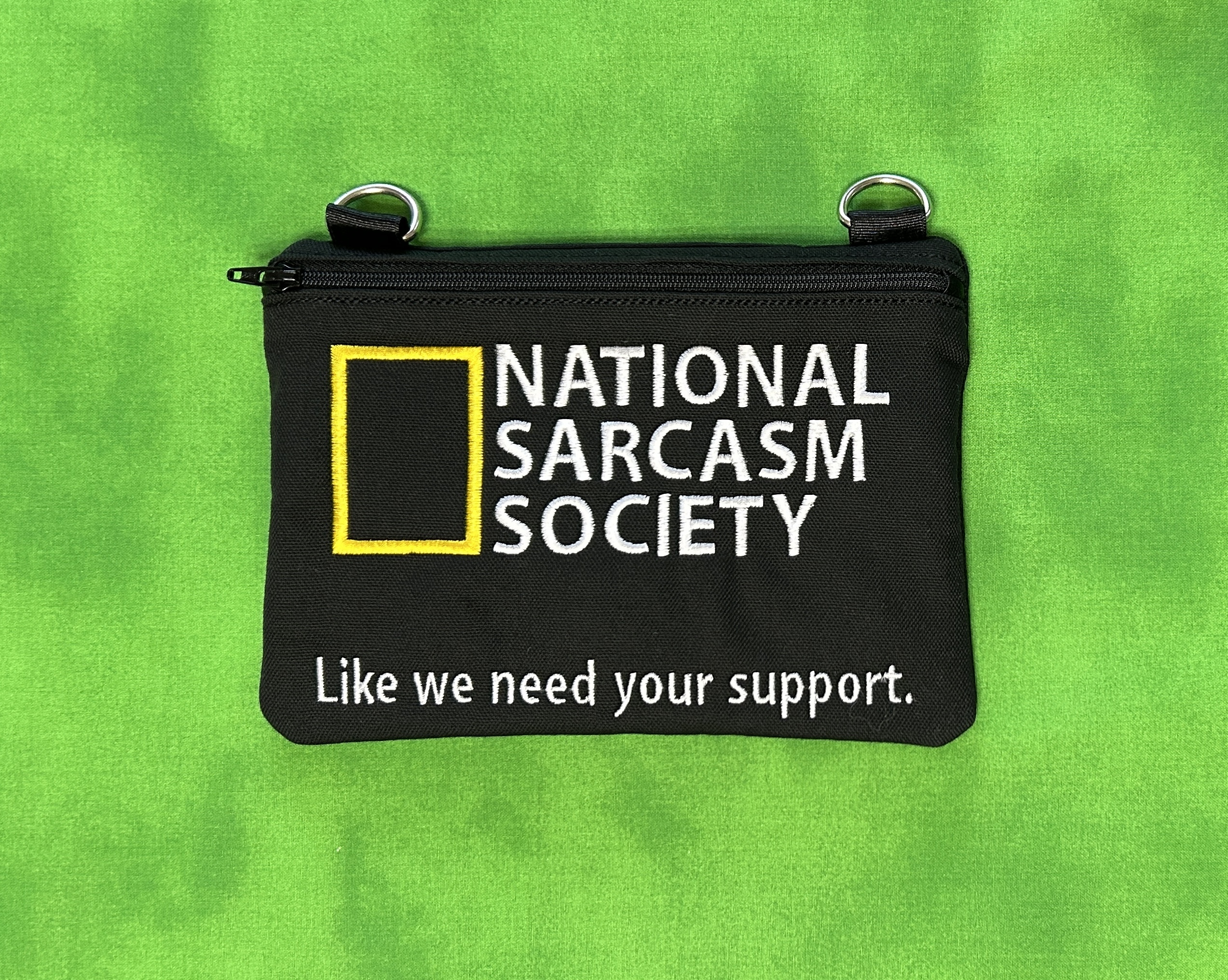 National Sarcasm Society Zip Bag ITH machine embroidery design