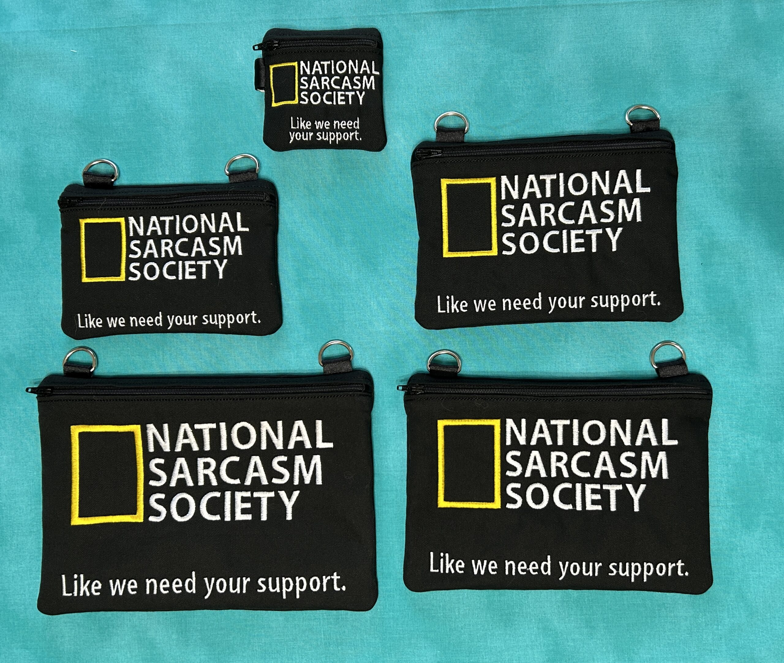 National Sarcasm Society Zip Bag ITH machine embroidery design