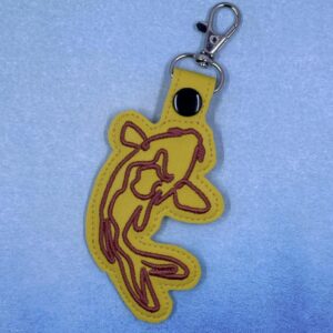 Continuous Line Koi Fish Fob ITH machine embroidery design