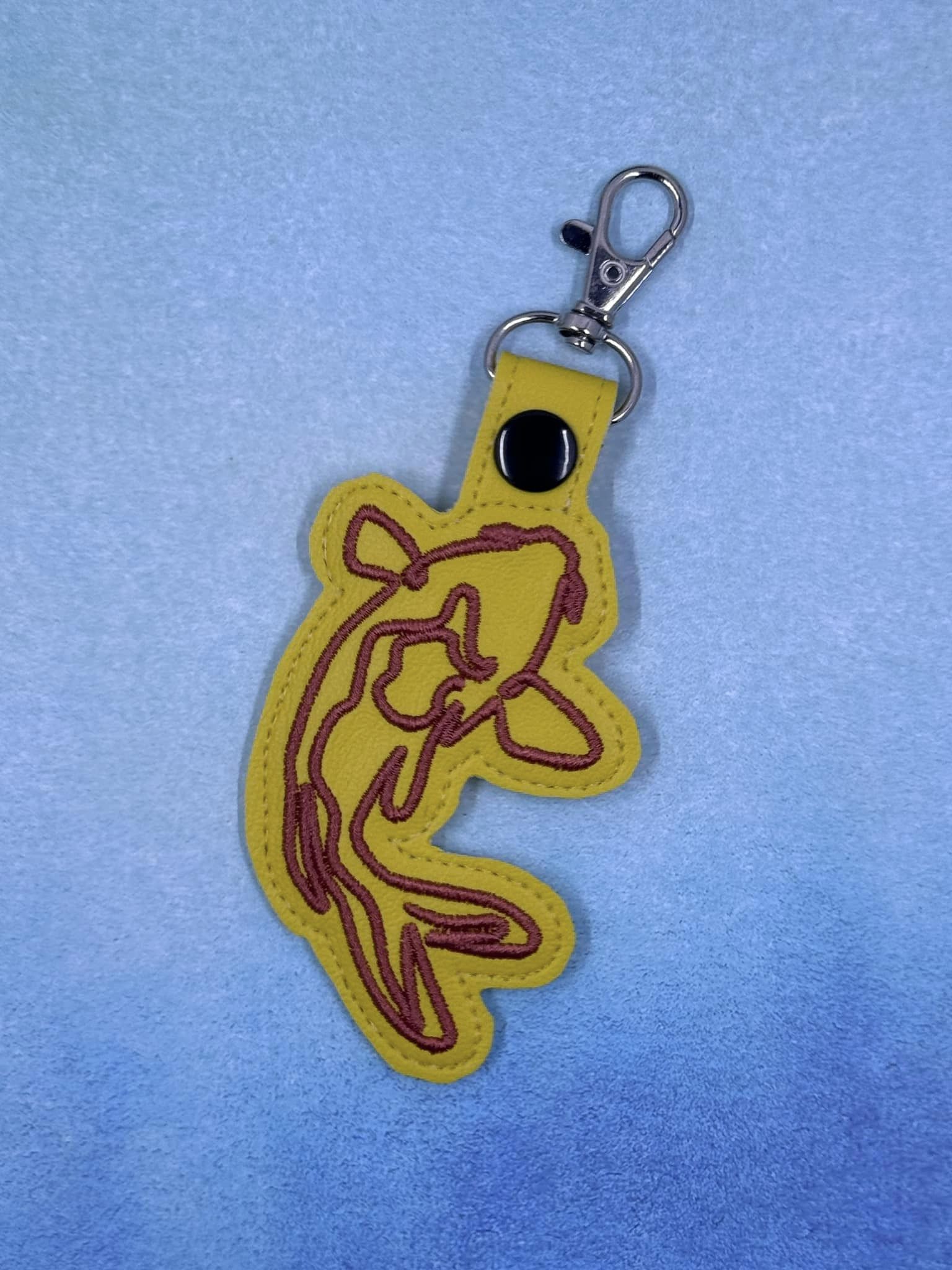 Continuous Line Koi Fish Fob ITH machine embroidery design