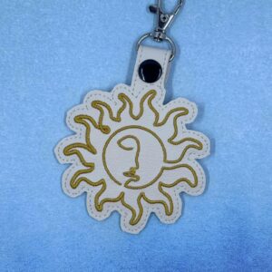 Continuous Line Sun Fob ITH machine embroidery design