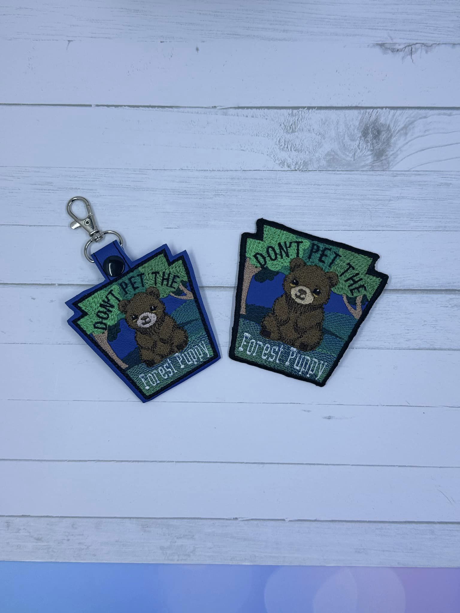 Dont Pet the Forest Puppy Fob ITH Machine Embroidery Design