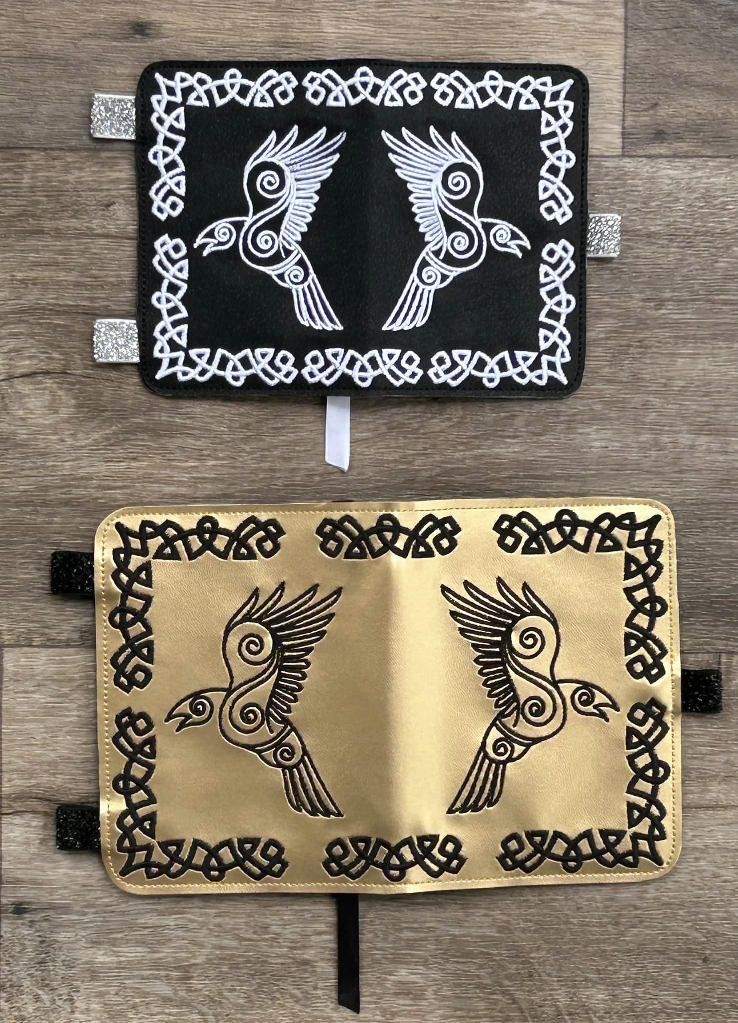 Cletic Crow Notebook cover ITH machine embroidery design
