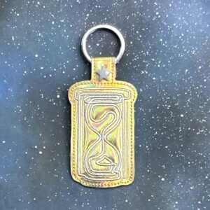 Continuous Line Hourglass Fob ITH Machine Embroidery Design