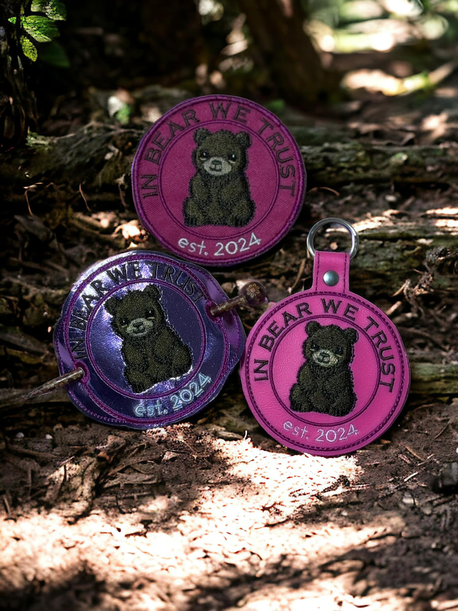 In Bear We Trust Est.2024 bun cover ITH Machine Embroidery Design