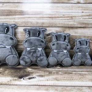 Chibi Hippopotamus Stuffie ITH machine embroidery design