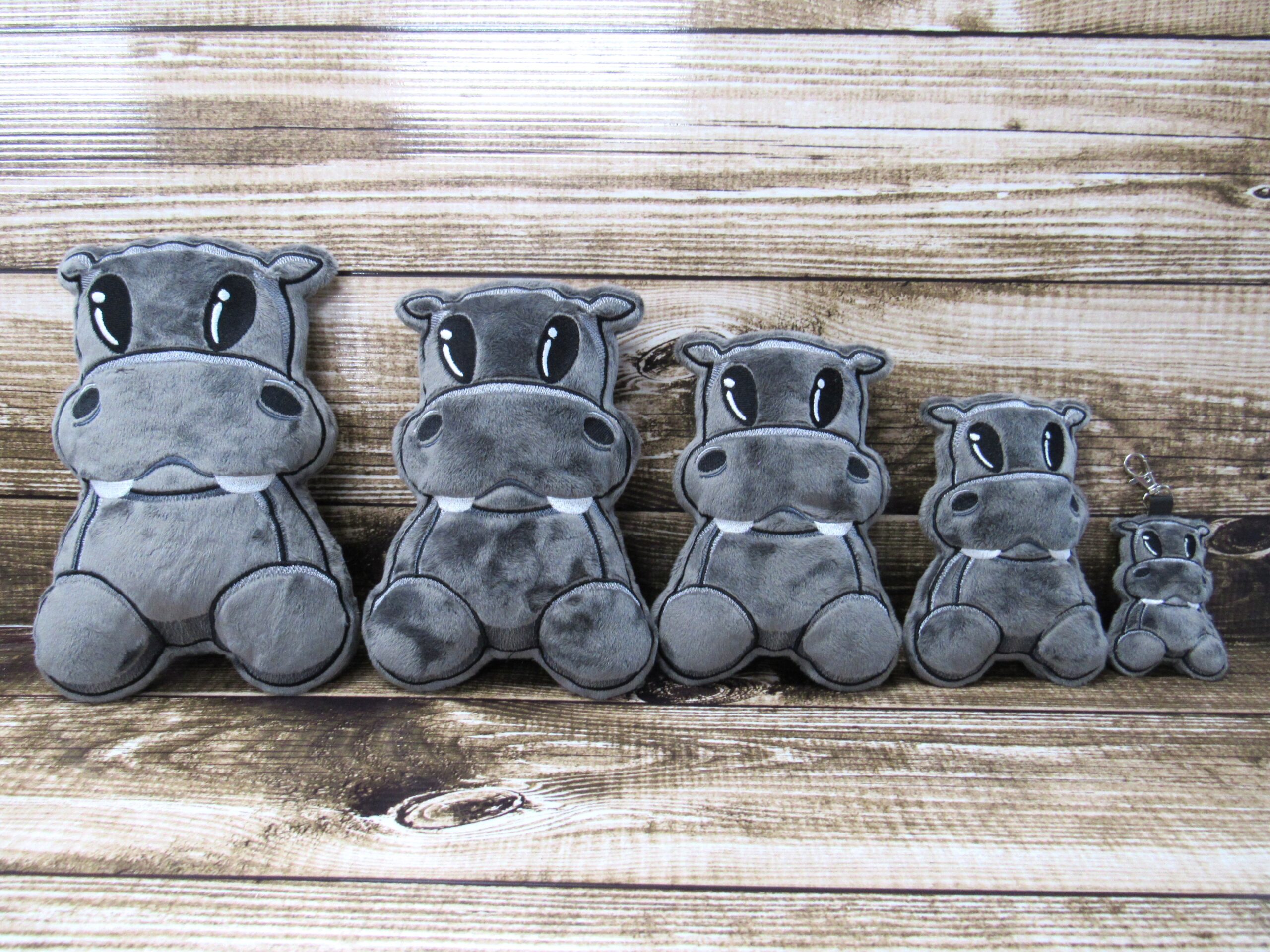 Chibi Hippopotamus Stuffie ITH machine embroidery design
