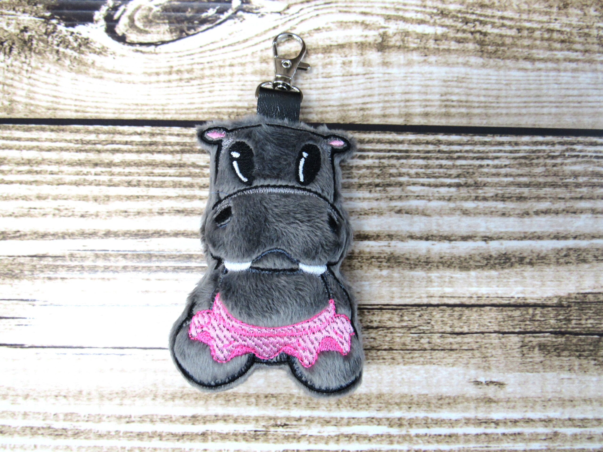 Chibi Hippopotamus Tutu Stuffie ITH machine embroidery design