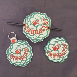 Avatar My Cabbages ITH fob patch bun cover machine embroidery design