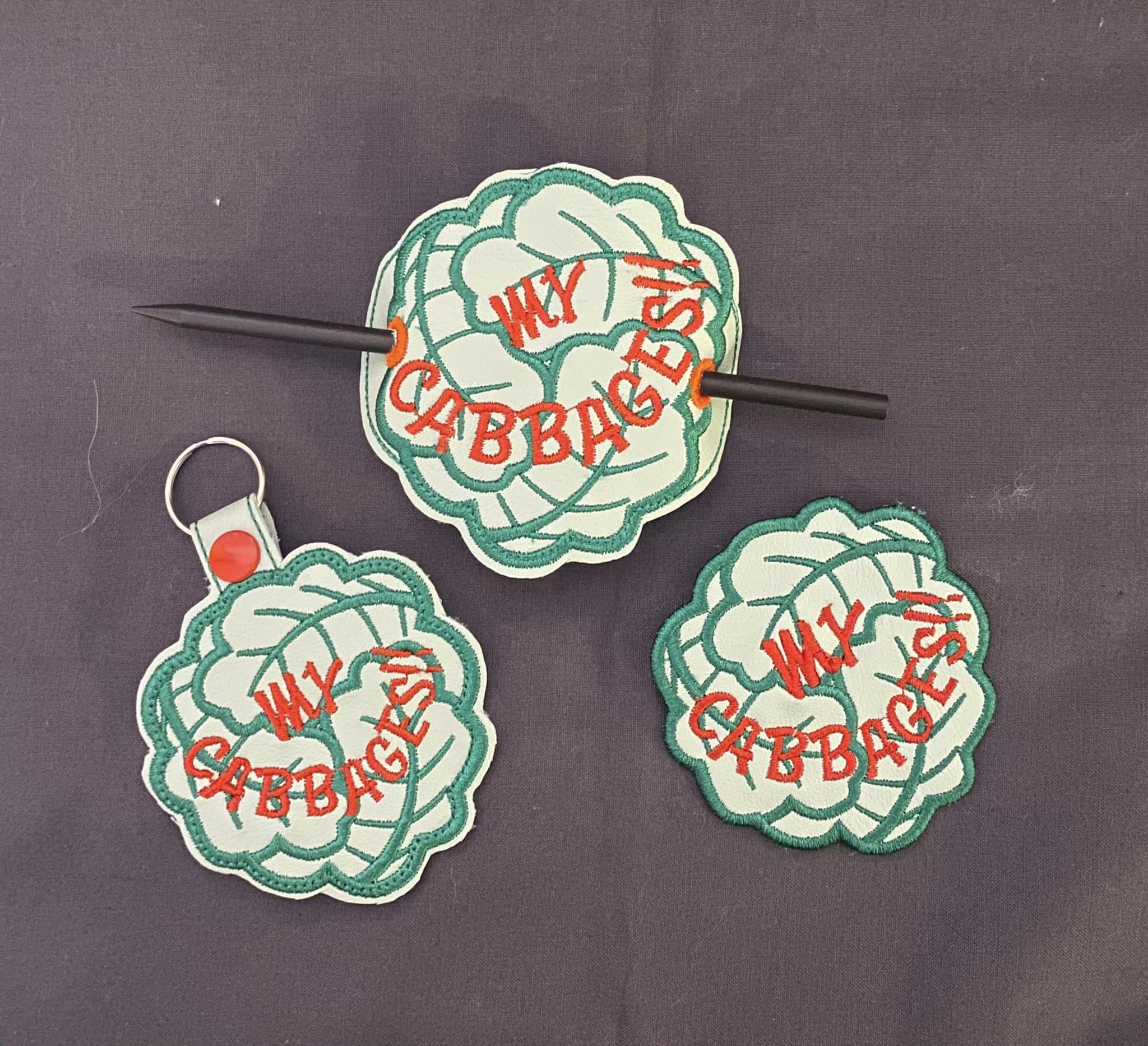 Avatar My Cabbages ITH fob patch bun cover machine embroidery design