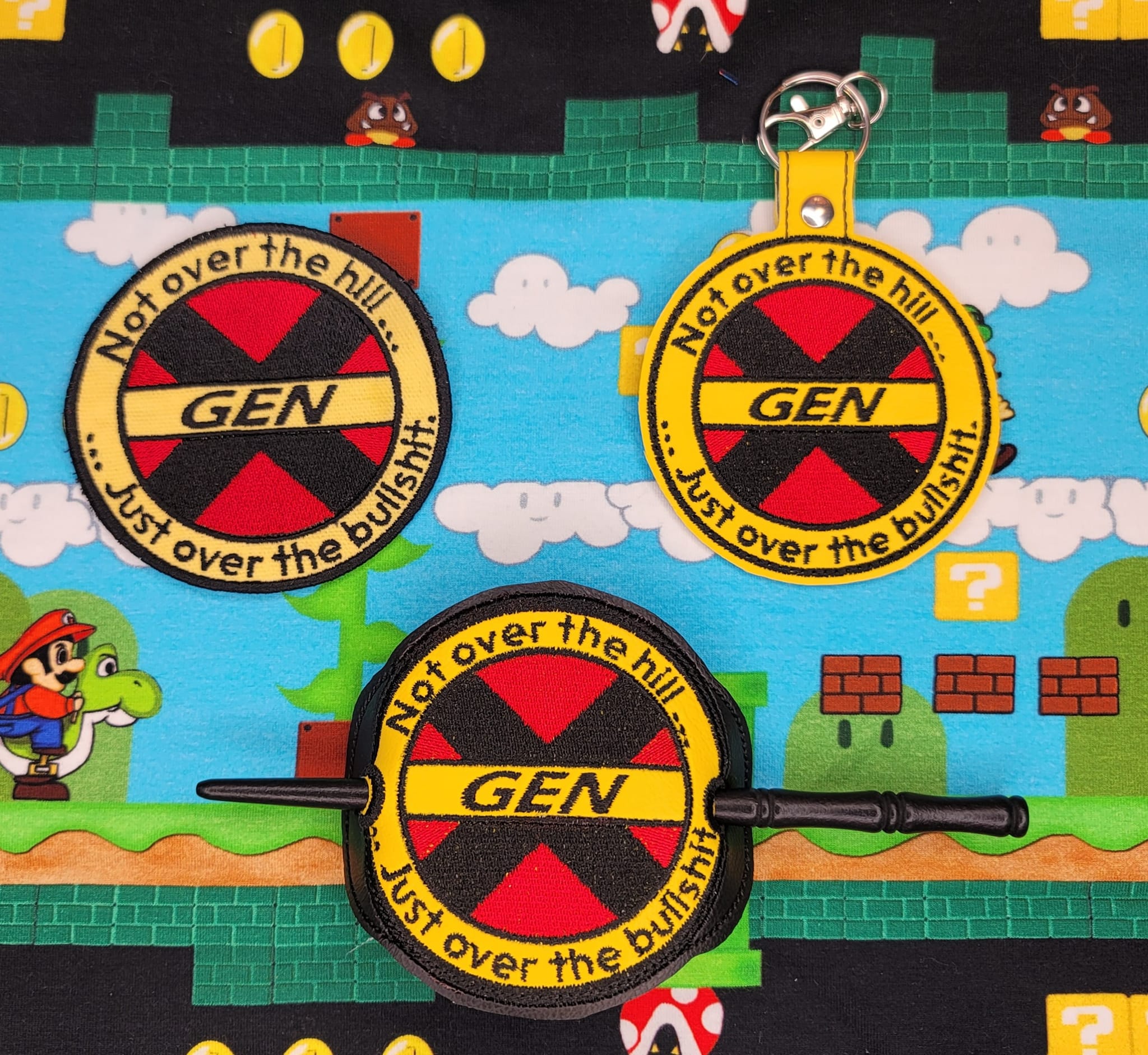 Gen X Over Bullshit ITH fob patch bun cover machine embroidery design