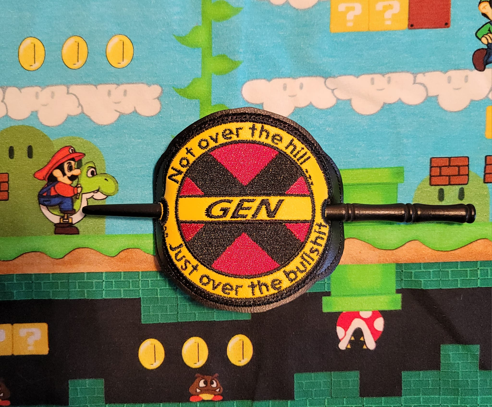 Gen X Over Bullshit ITH bun cover machine embroidery design