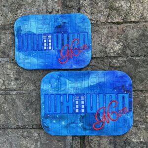 Whovian Mom ITH Mug rug machine embroidery design