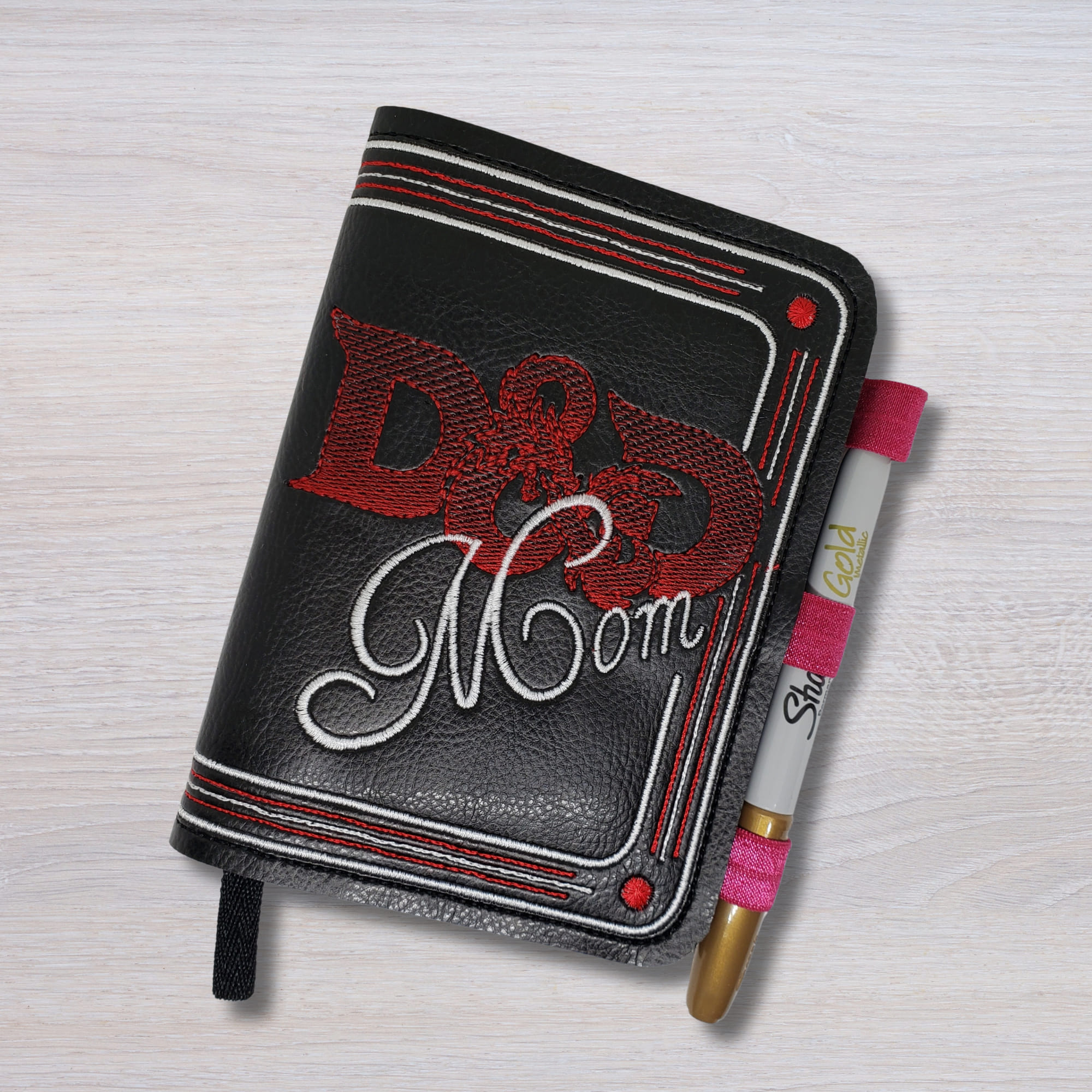 D&D Mom ITH notebook cover machine embroidery design