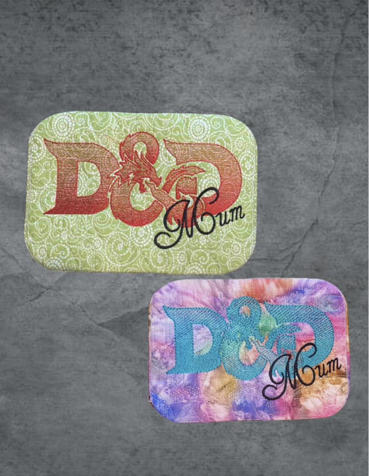 D&D Mum ITH Mug Rug machine embroidery design