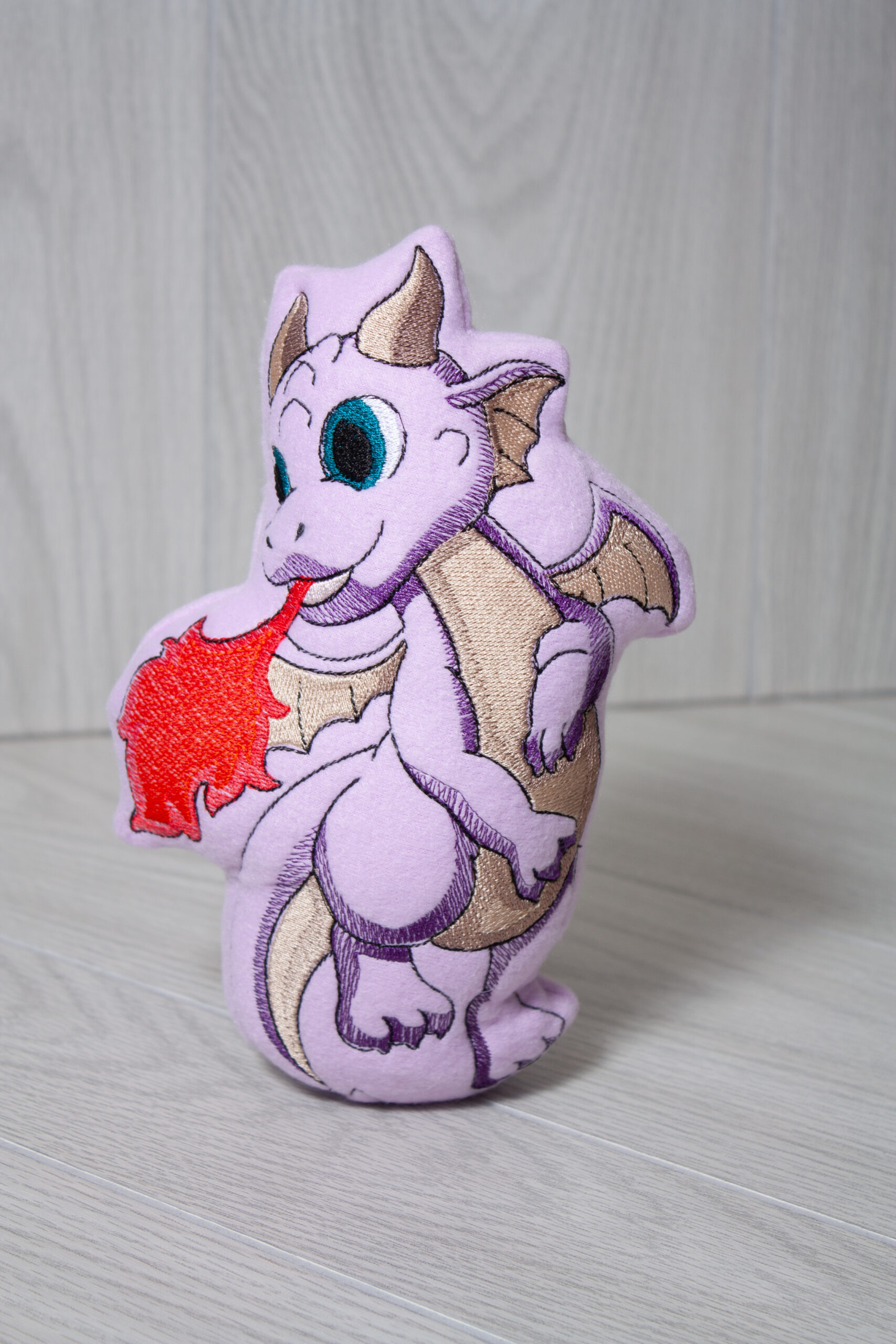 Chibi Dragon 1 ITH stuffie machine embroidery design