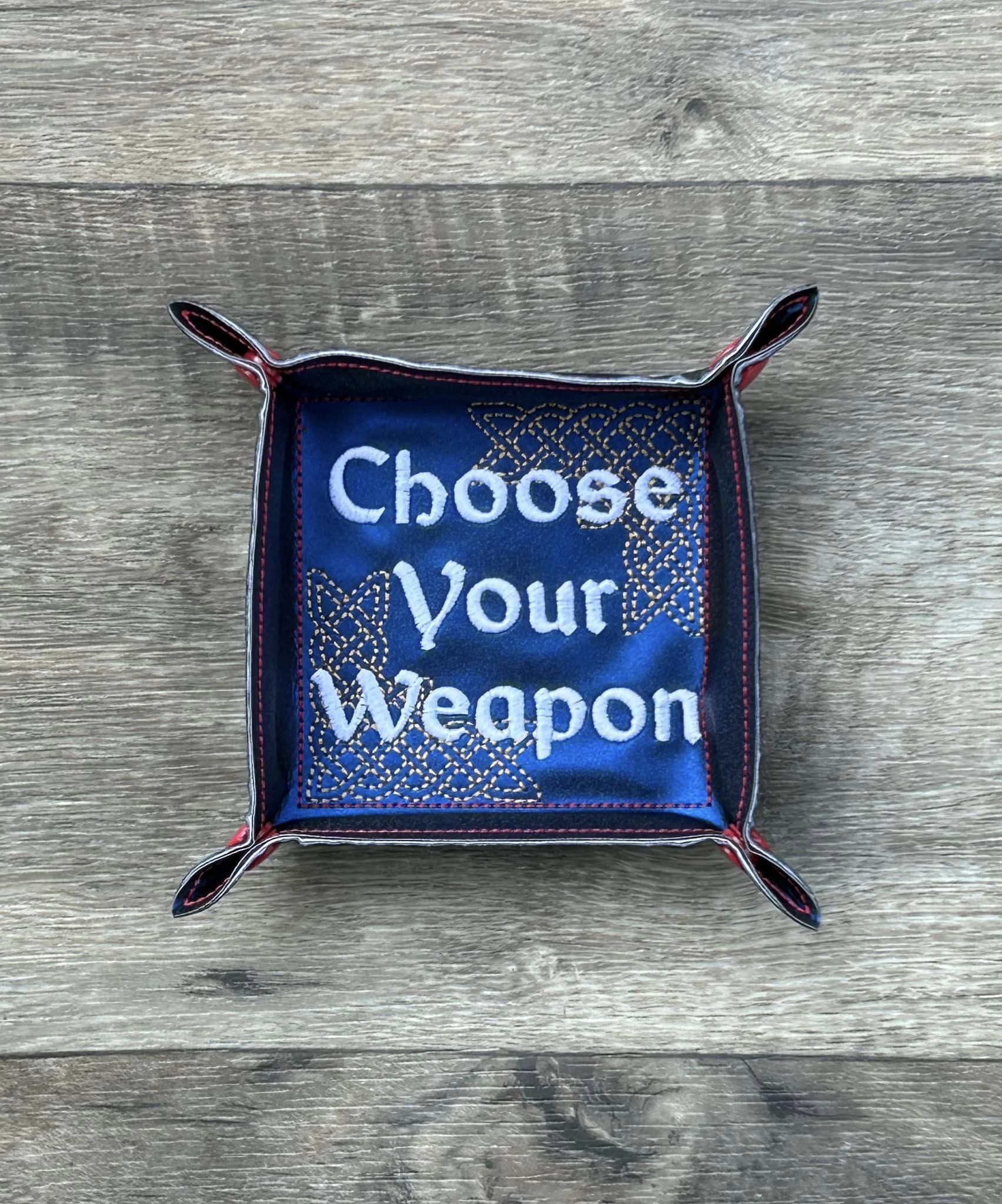 Things Tabletop Players Know ITH Dice tray machine embroidery design