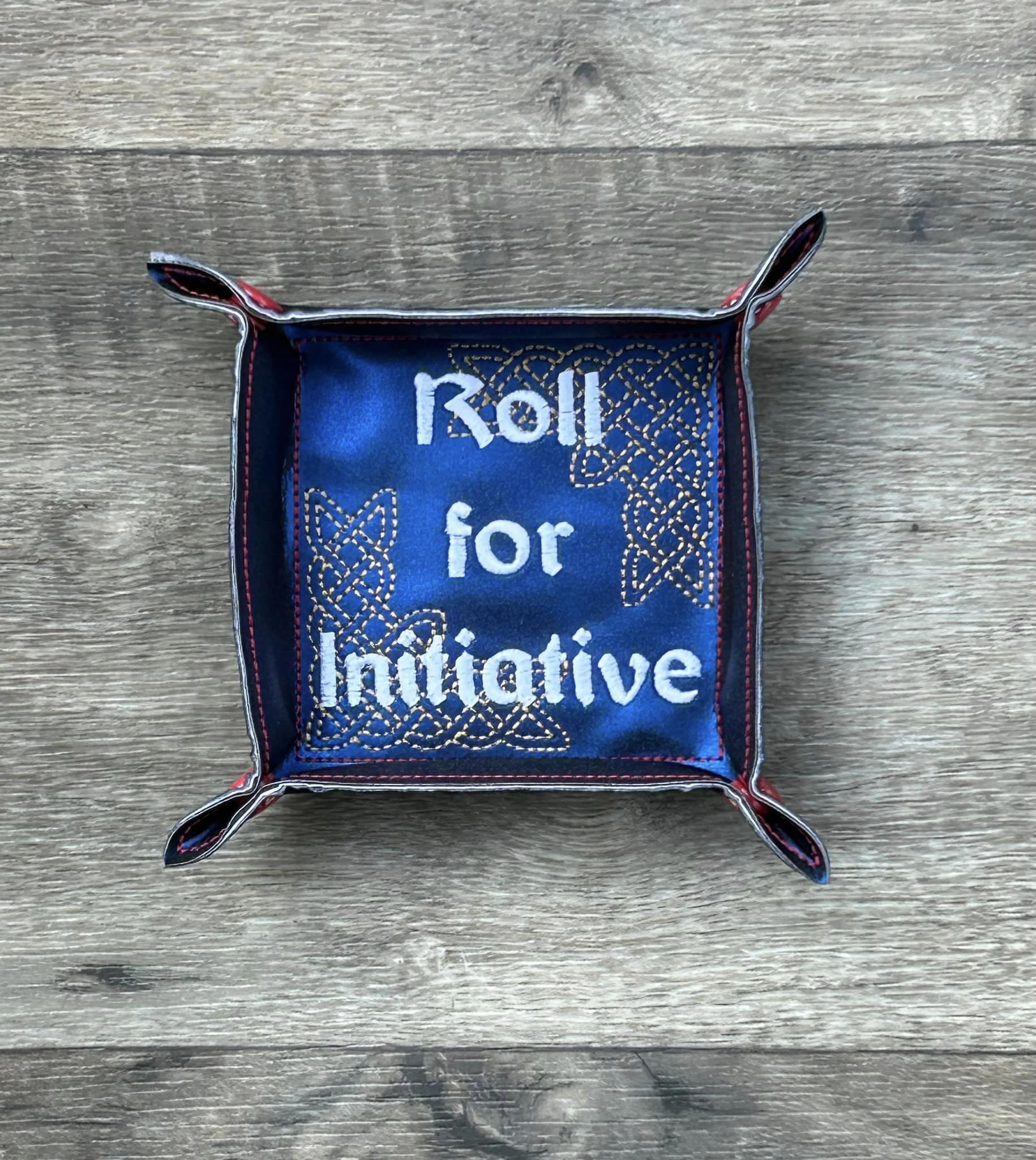 Things Tabletop Players Know ITH Dice tray machine embroidery design