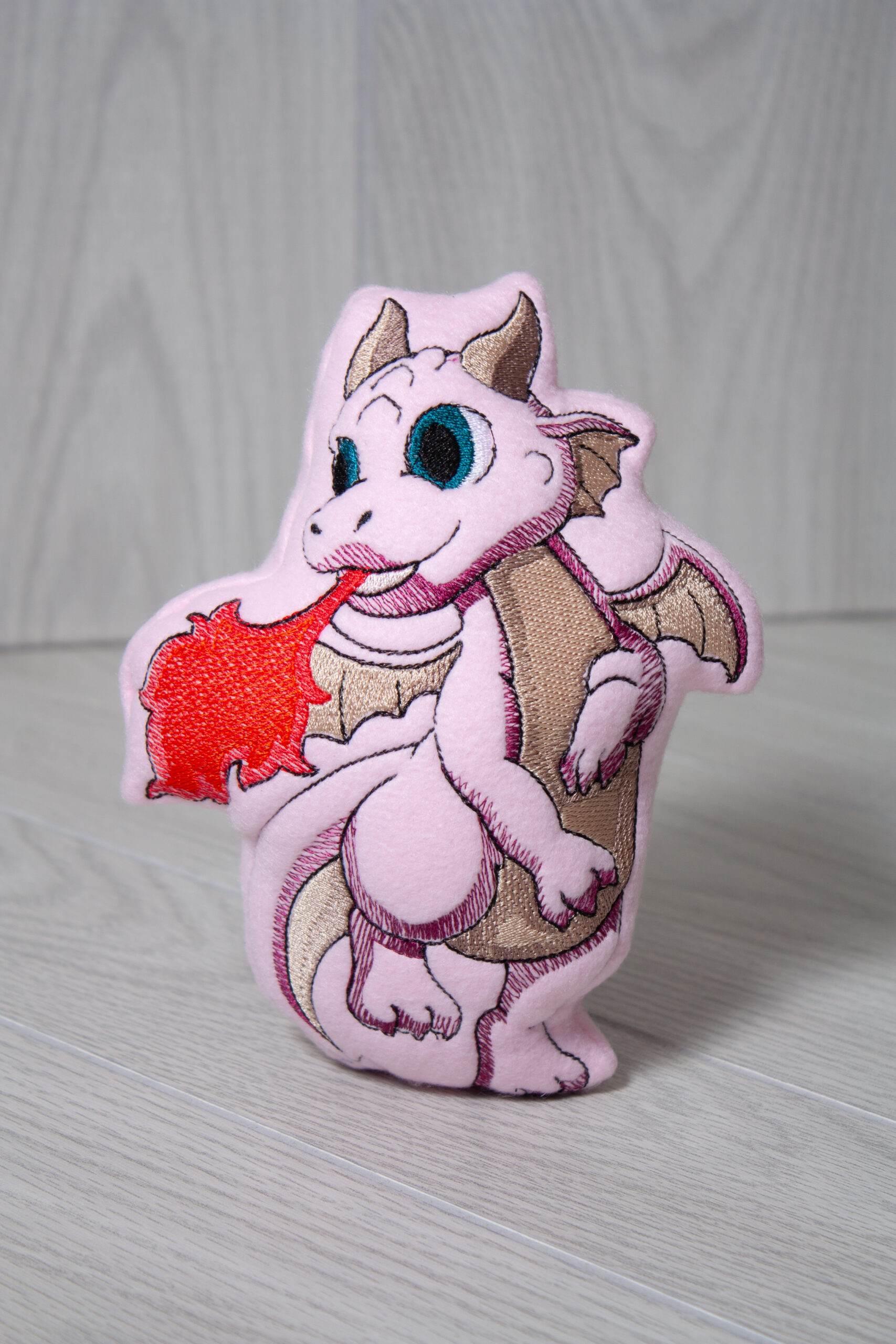 Chibi Dragon 1 ITH stuffie machine embroidery design