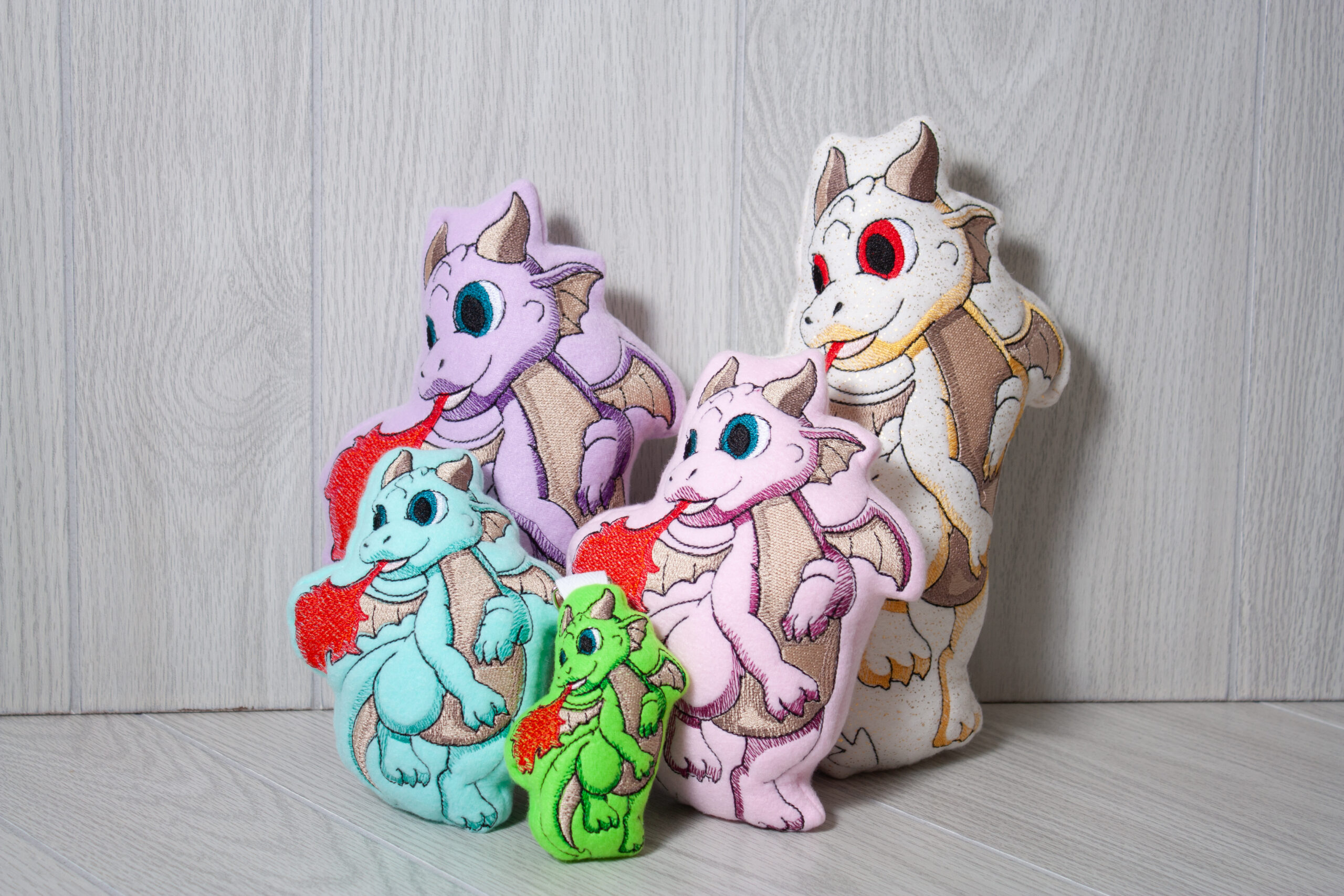 Chibi Dragon 1 ITH stuffie machine embroidery design
