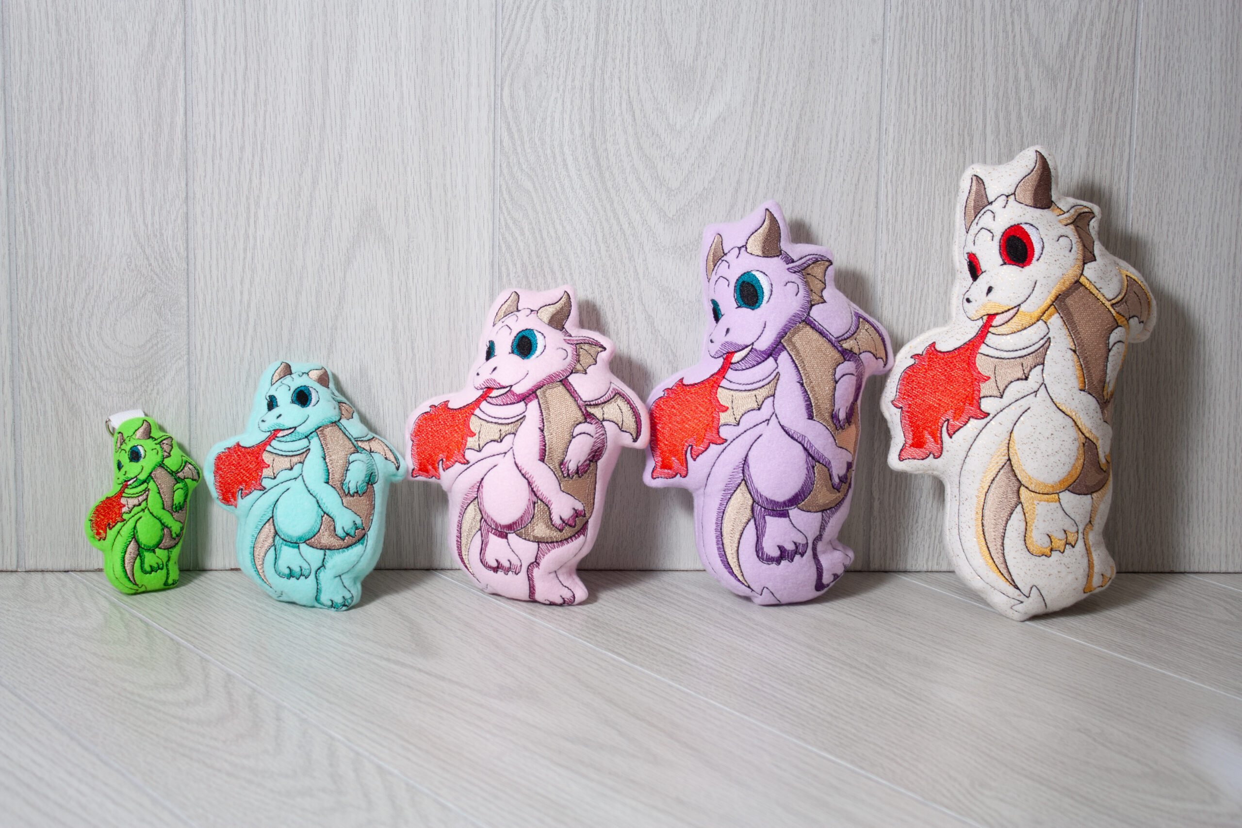 Chibi Dragon 1 ITH stuffie machine embroidery design