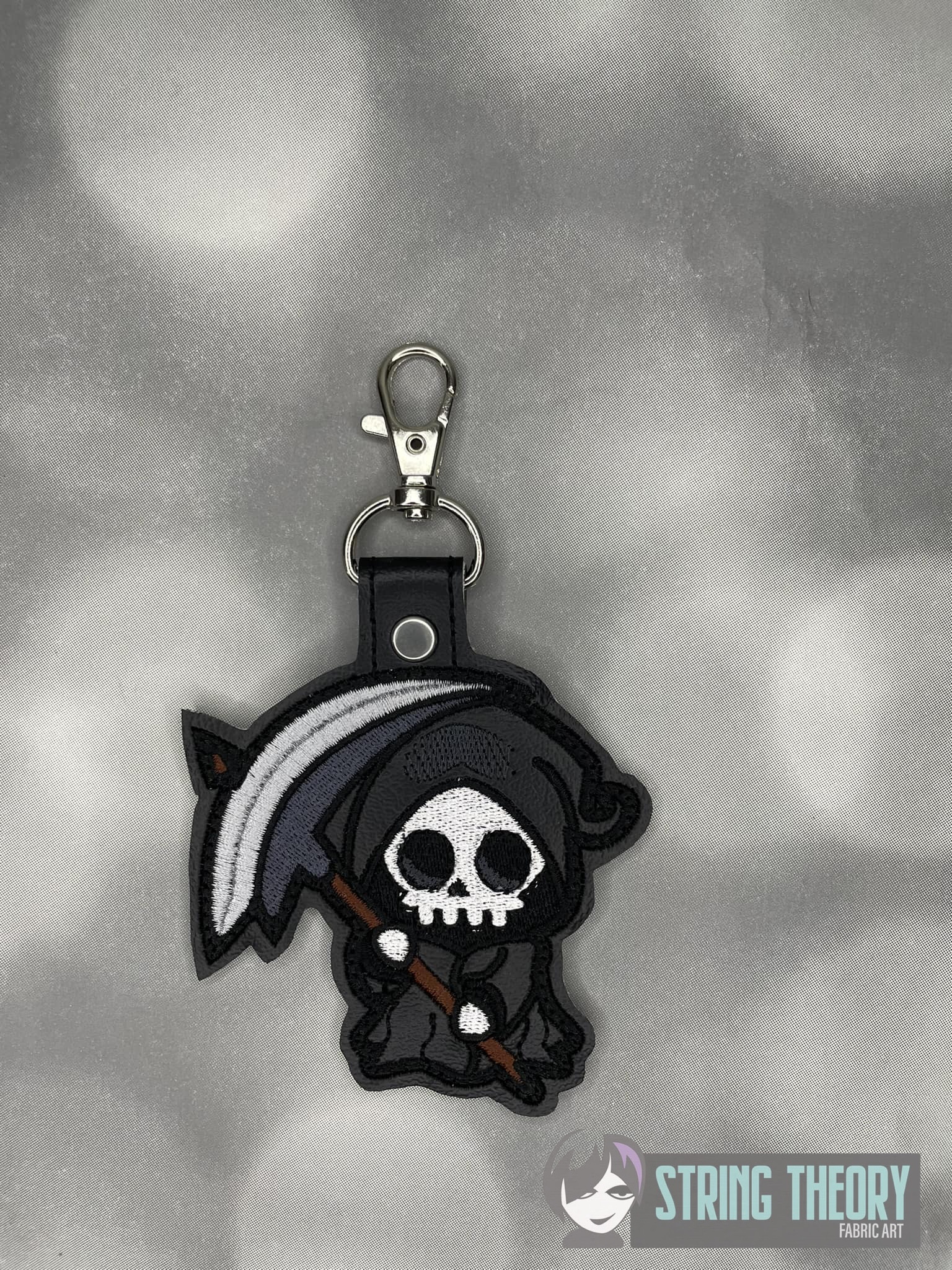 Chibi Grim Reaper ITH fob machine embroidery design