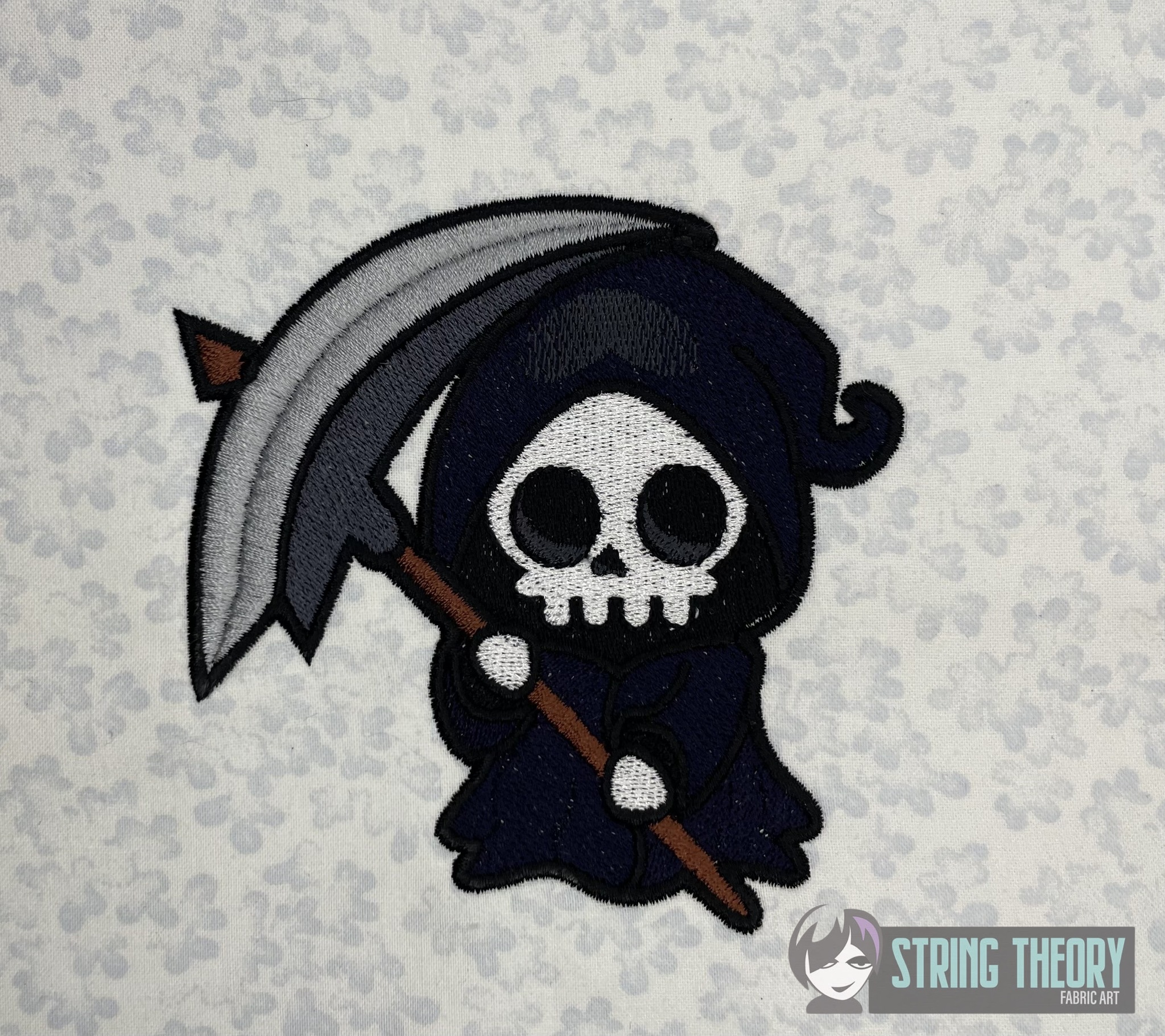 Chibi Grim Reaper machine embroidery design