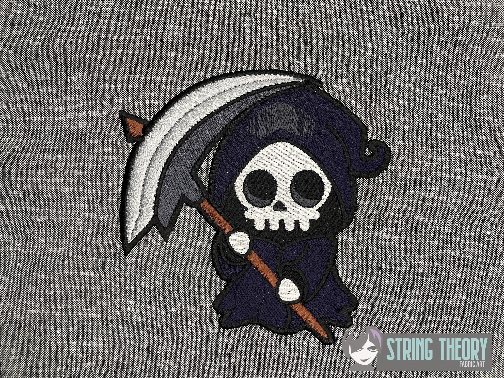 Chibi Grim Reaper machine embroidery design