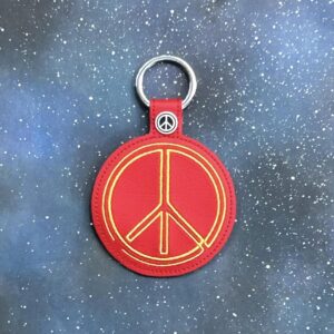 Continuous Line Peace Symbol ITH fob machine embroidery design