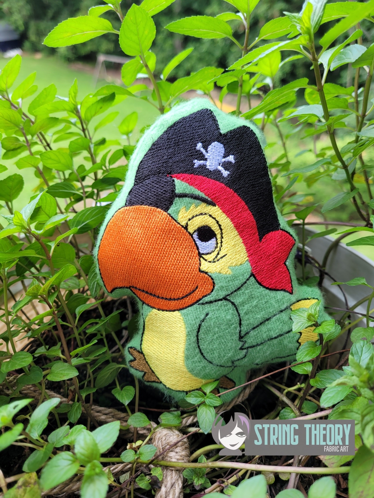 Chibi Pirate Parrot ITH stuffie machine embroidery design