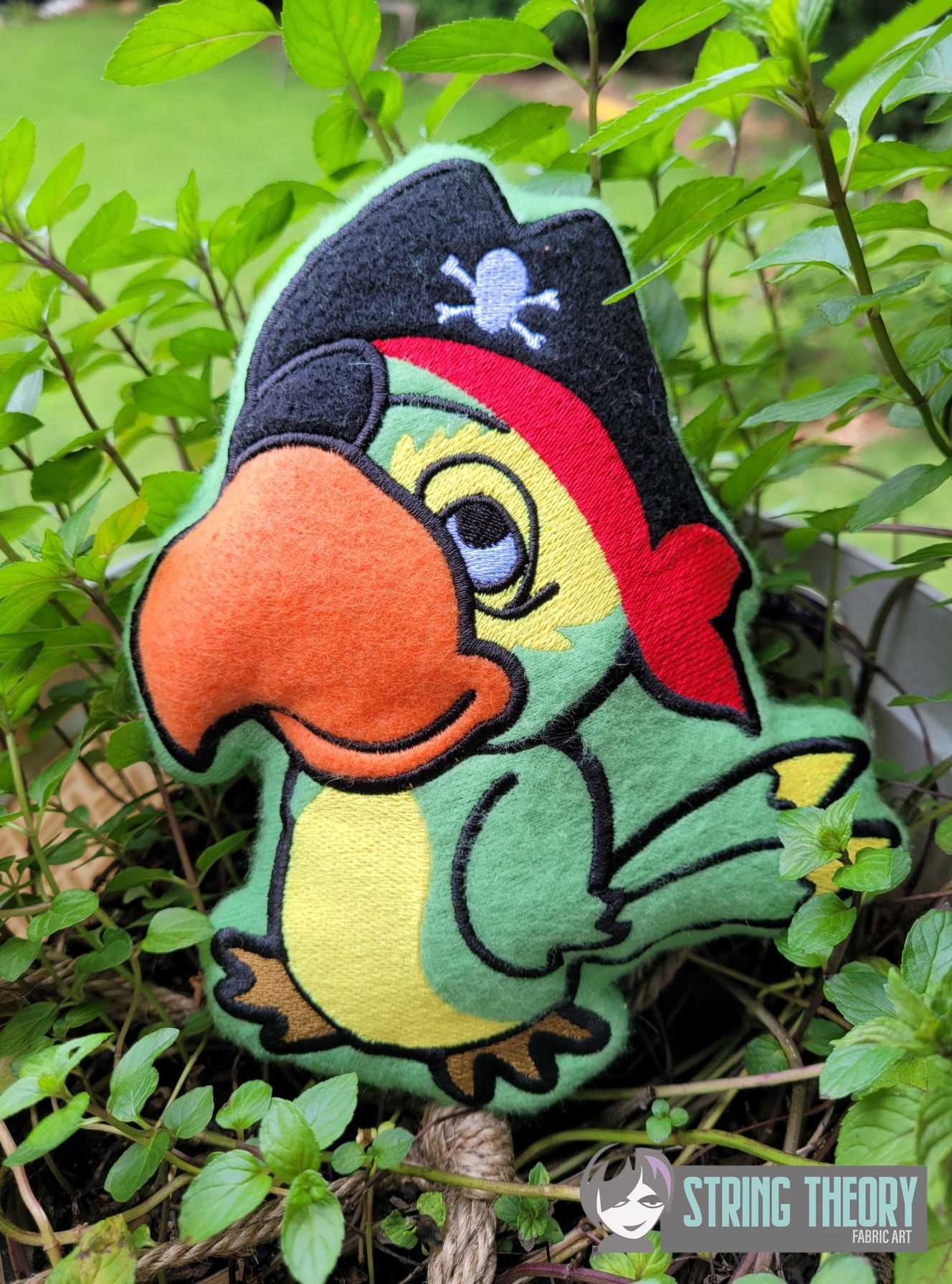 Chibi Pirate Parrot ITH stuffie machine embroidery design