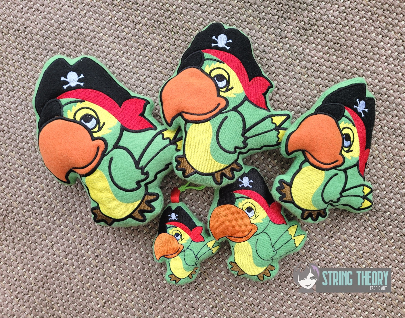 Chibi Pirate Parrot ITH stuffie machine embroidery design