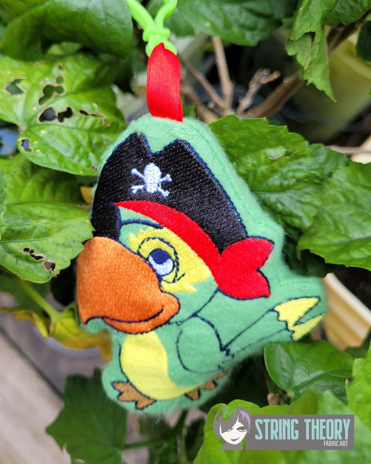 Chibi Pirate Parrot ITH stuffie machine embroidery design