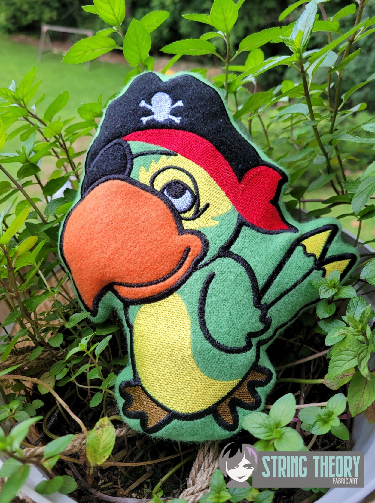 Chibi Pirate Parrot ITH stuffie machine embroidery design