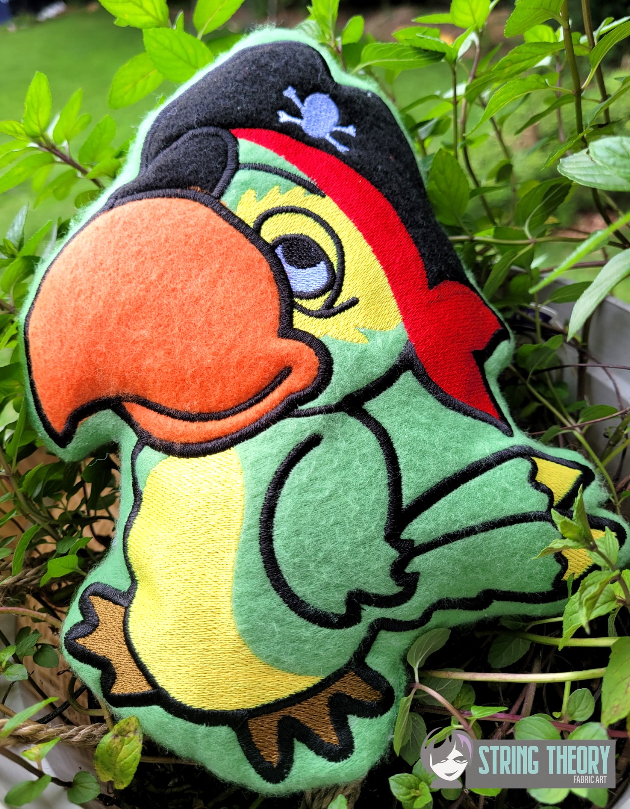 Chibi Pirate Parrot ITH stuffie machine embroidery design