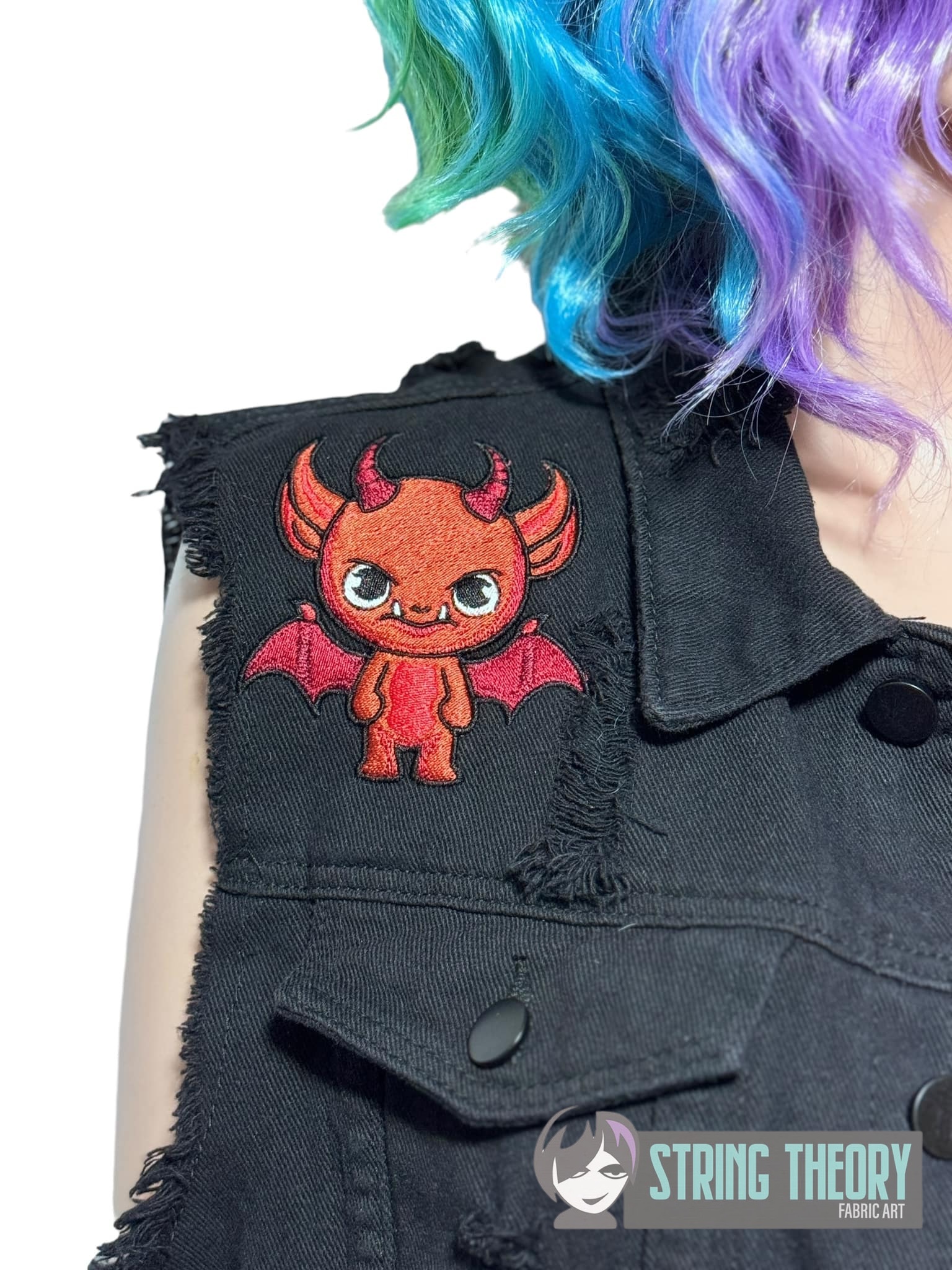You're never alone if you have demons machine embroidery design