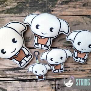 Harry Potter Chibi Elf ITH stuffie machine embroidery design