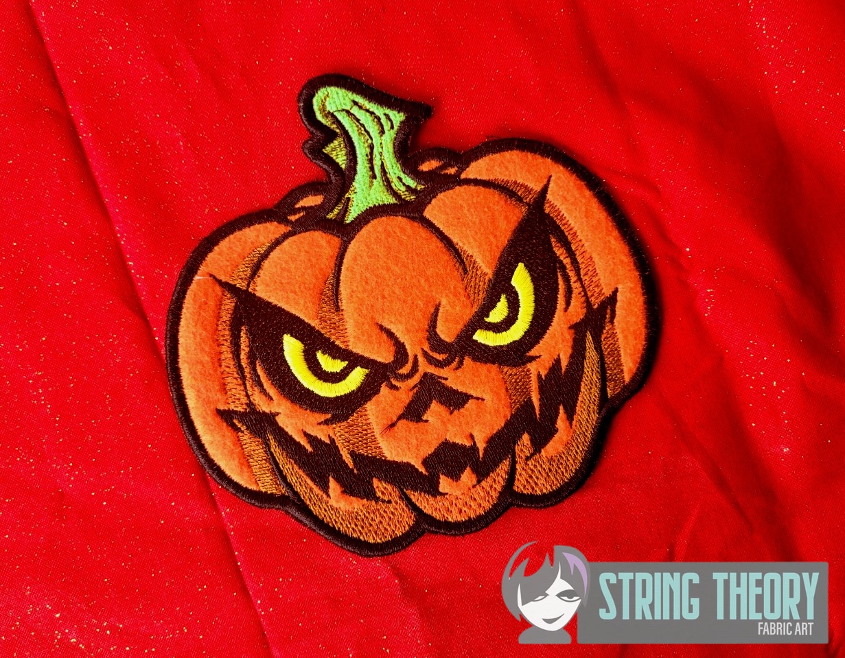 Chibi Evil Pumpkin machine embroidery design
