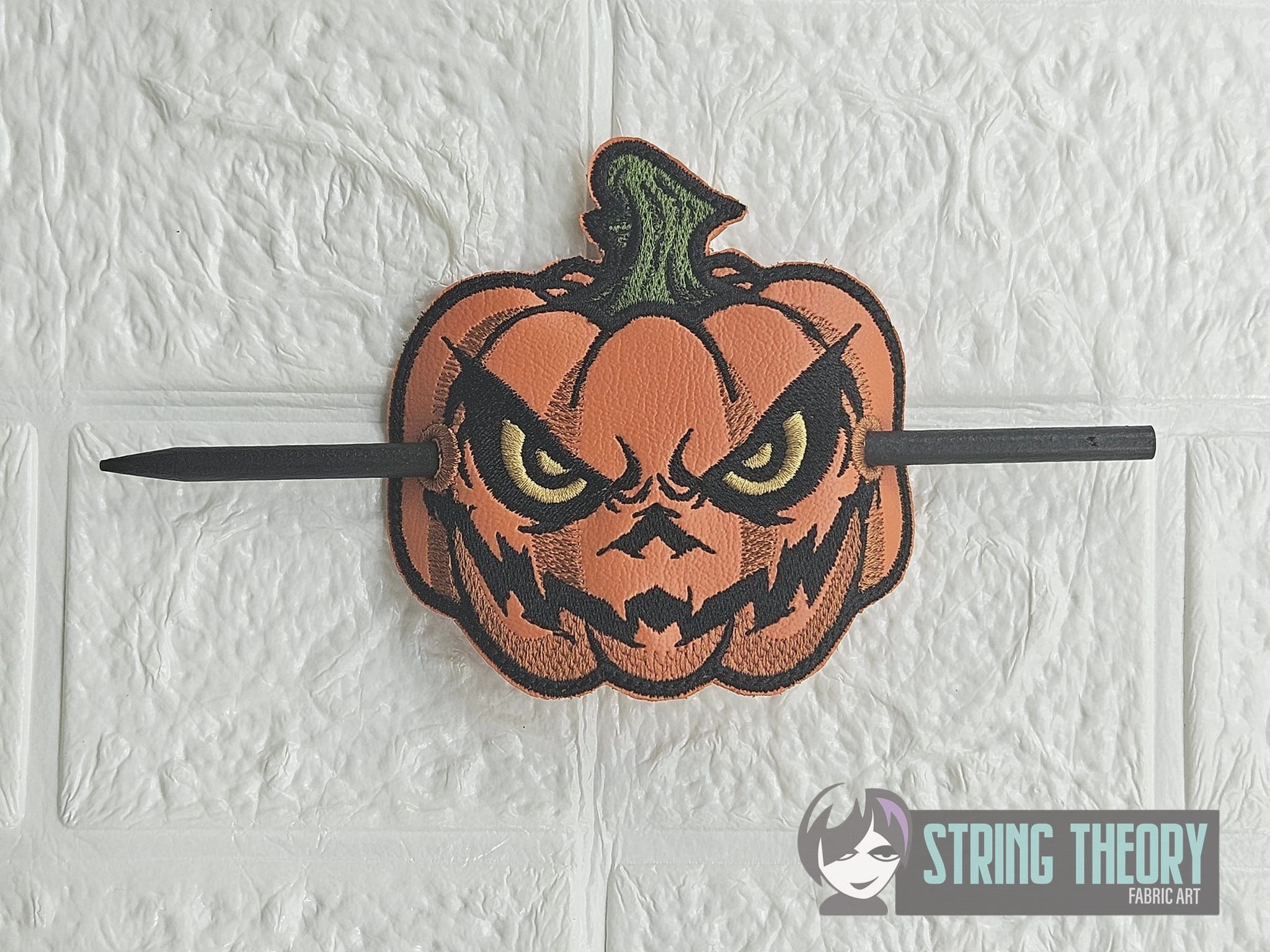 Chibi Evil Pumpkin ITH bun cover machine embroidery design